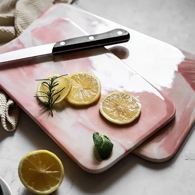 

Marble Ceramic Cutting Board / Nampan Home Decor Nordic Tray Aesthetic Terlaris