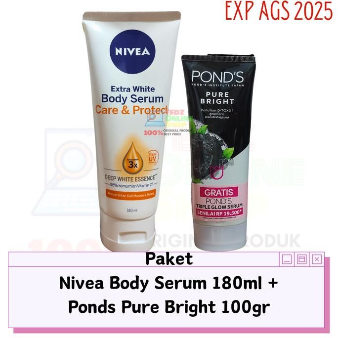 Baru Paket Nivea Body Serum dan Ponds Pure Bright