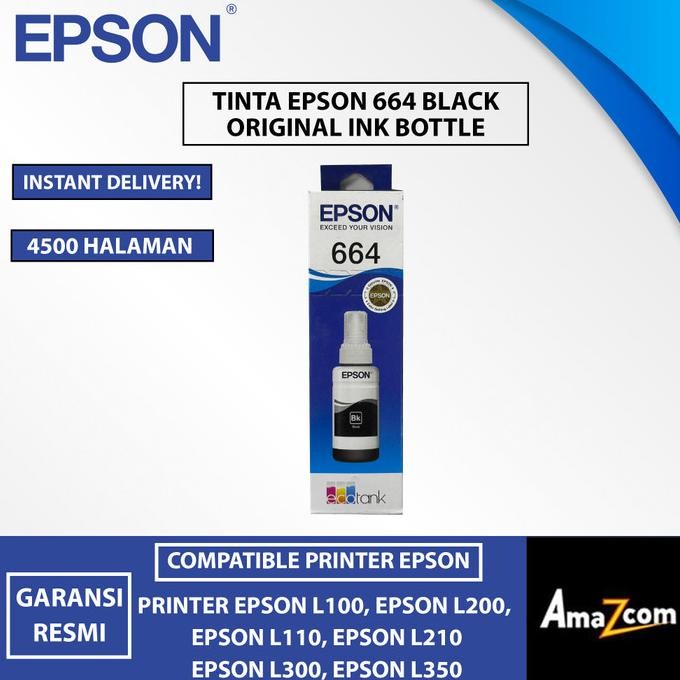 Tinta Epson 664 Original Hitam L100/L110/L120/L200/L220/L310/L360
