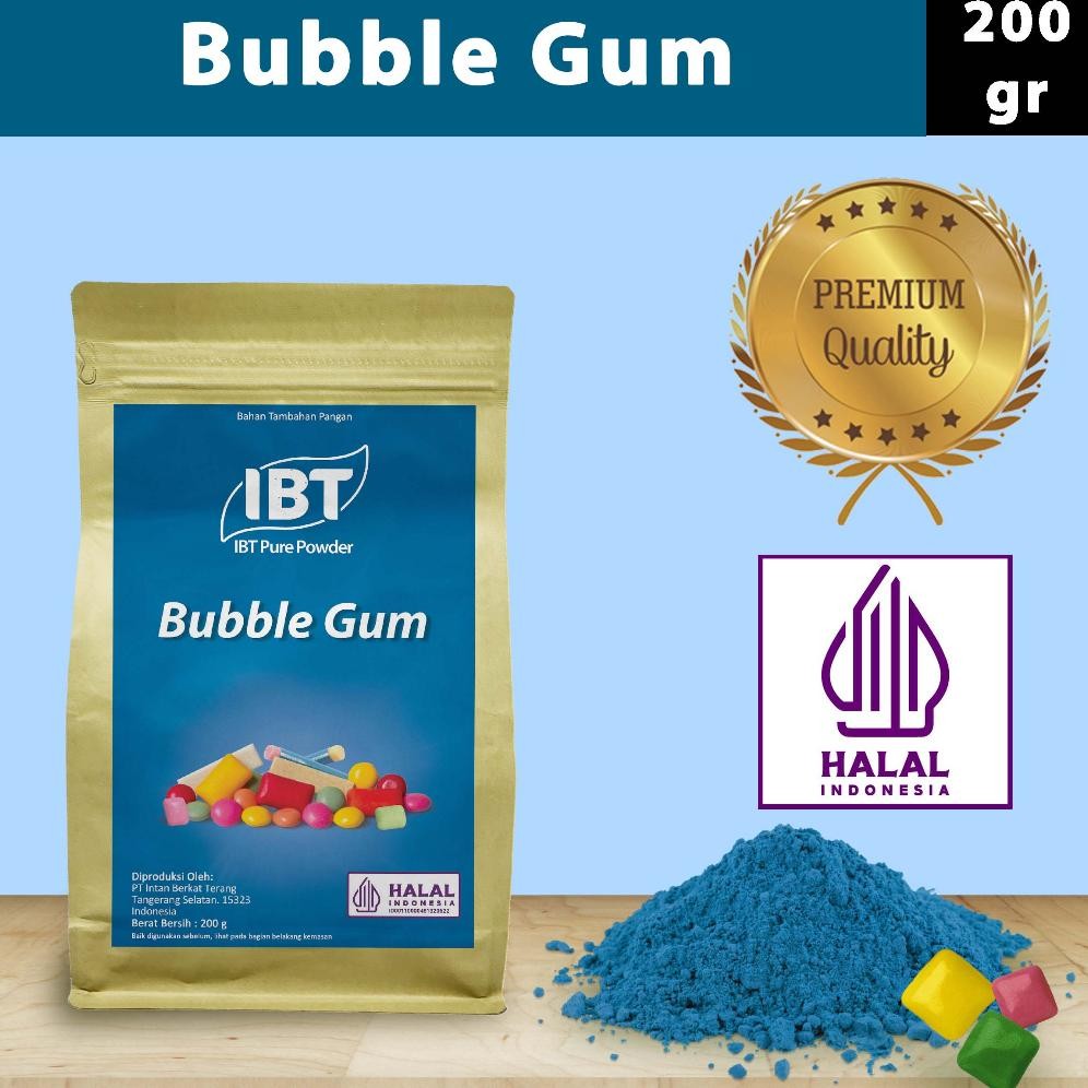 

Lm - Pure Bubble Gum Powder Essence Permen Karet Murni Bubuk Import Makanan Kue 200 gr