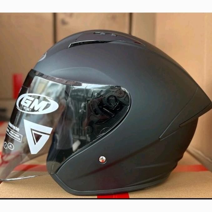 ASLI GM G1 SOLID BLACK DOFF ORIGINAL | HELM MOTOR HALF FACE GM G-1 HITAM