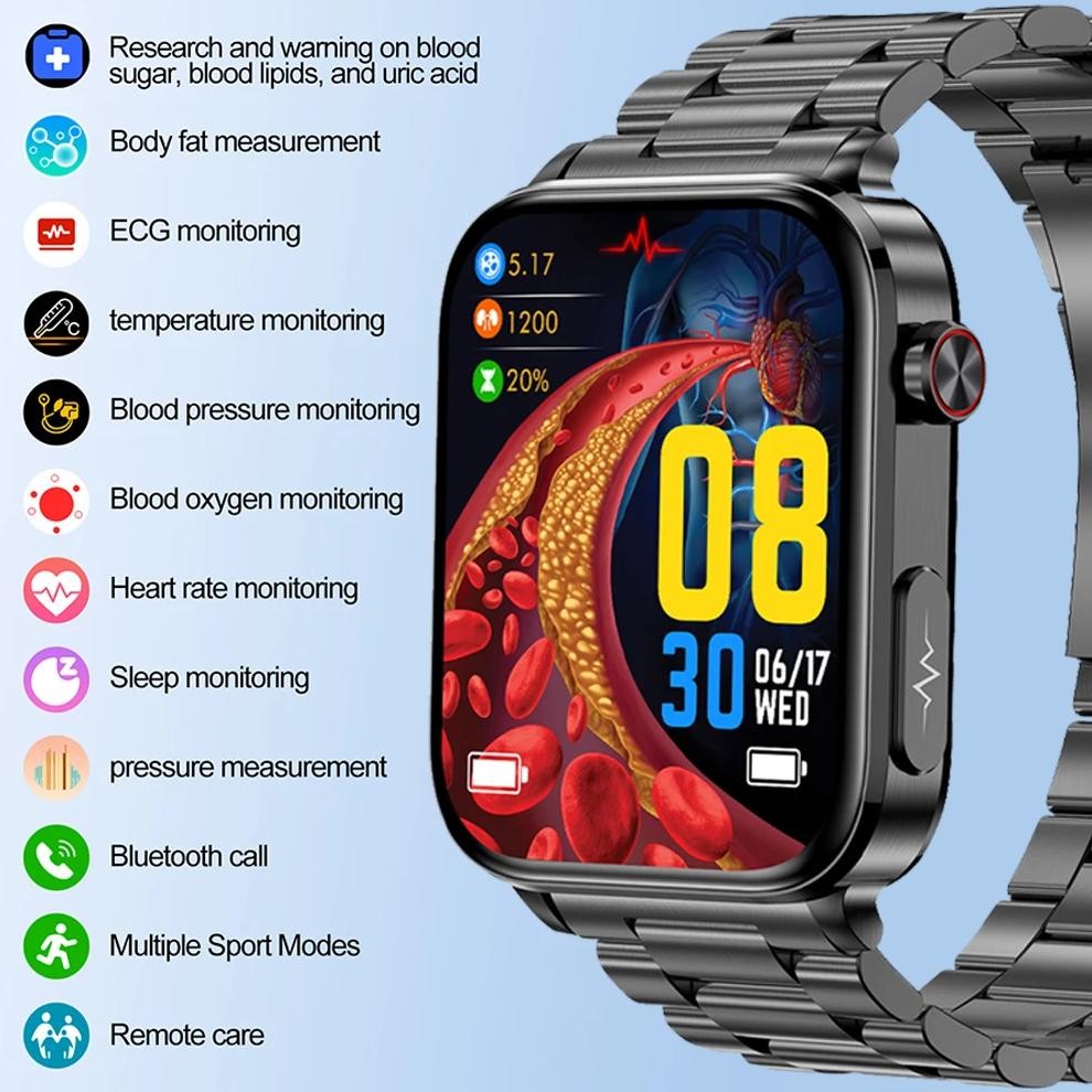 TK15 Smartwatch Com Chip New Medical Health Smart Watch Laser Wifi bp Heart Rate Blood Oxygen Band S
