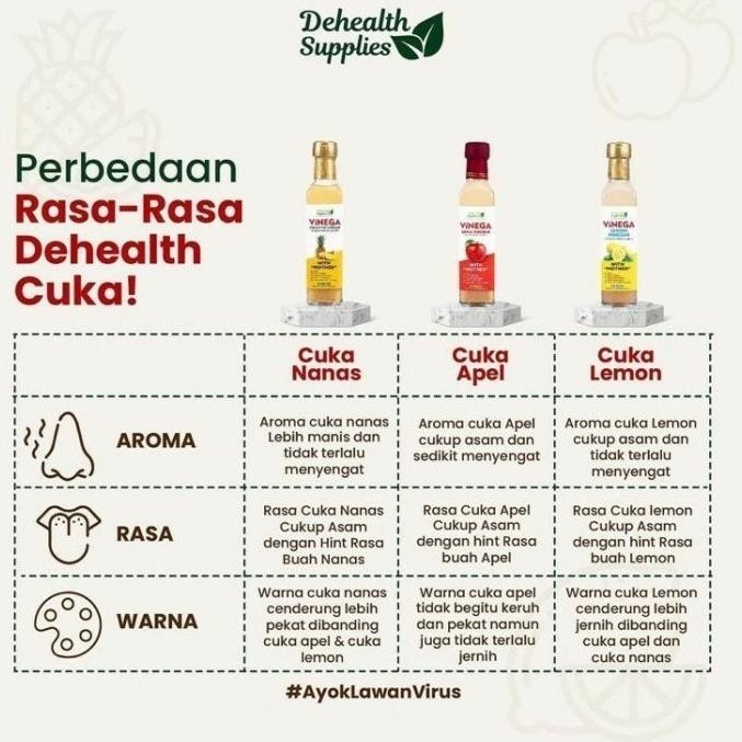 

Dehealth supplies vinega - apple cider vinegar cuka apel nanas organik [terbaik]