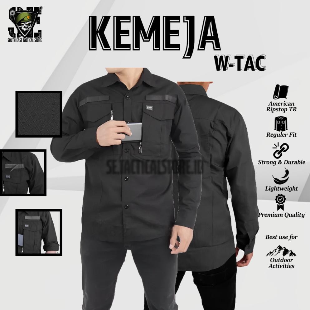 h-4 Kemeja Tactical Outdoor W-Tac Wanita Bahan American Ripstop Pdh Lengan Panjang Premium Original 
