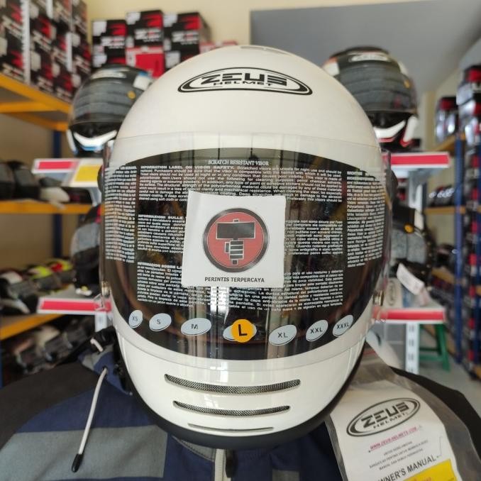 Zeus zs816E Zs 816 Helm Full Face Vintage White Cakil