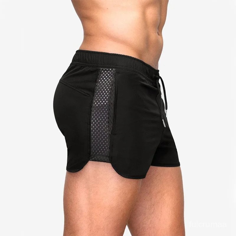 Summer New Fashion Men Shorts Mesh Breathable Quick Dry Solid Color Male Short Pants Comfortable Sim