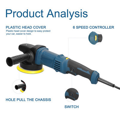 Mesin Pemoles Mobil Elektrik Ampelas Dua Orbital Variabel 1250W 5IN