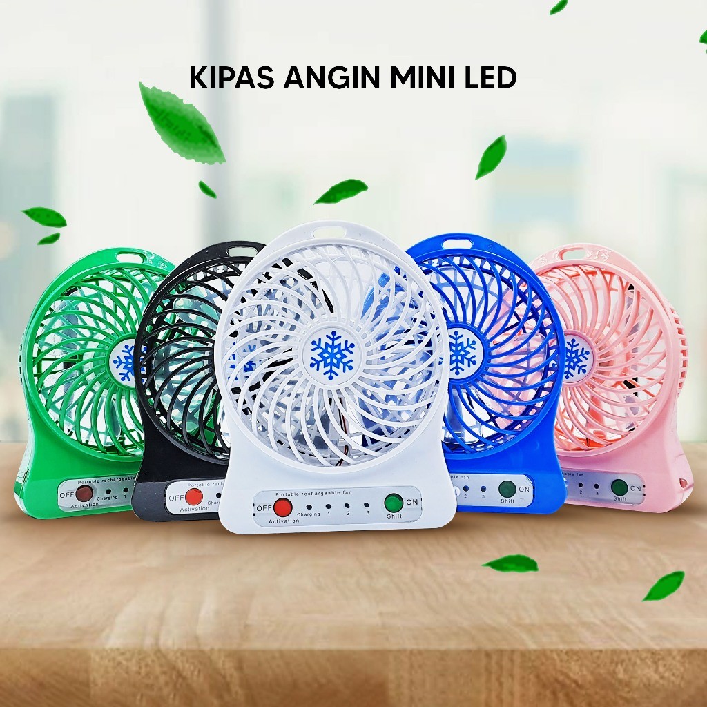 FREE ONGKIR KIPAS ANGIN BISA DI CAS / KIPAS ANGIN MINI LED / KIPAS ANGIN KECIL BISA COD