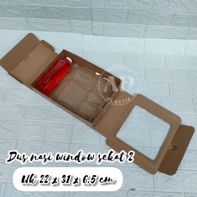 

Dus nasi window sekat 2 / BOX kraft eflute coklat sekat PERPACK