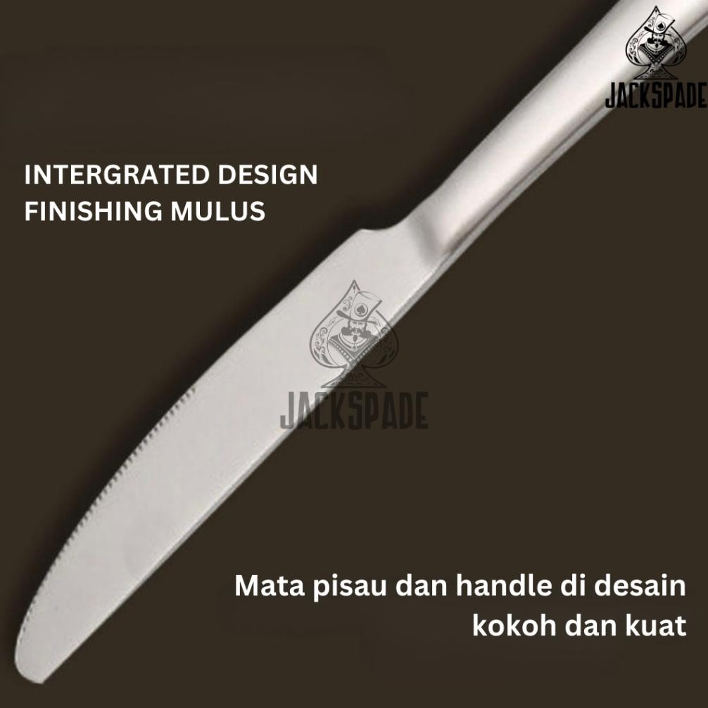 PENAWARAN SPESIAL Pisau Makan Stainless Steel Gold - Pisau Hotel Tebal Panjang Kuat Kokoh - Pisau Se