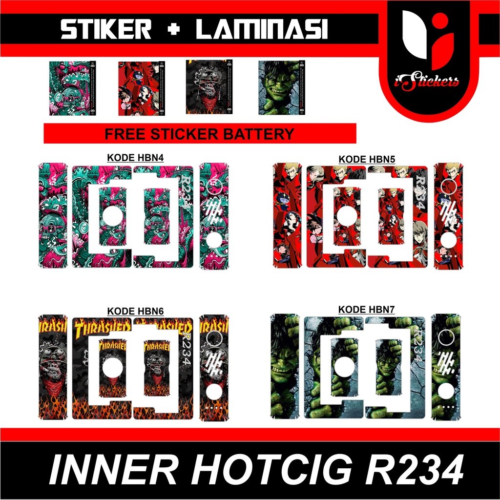 

Wrap* Inner Baterai Hc R234 Sepaket Wrap Skin Stiker Garksin CUSTOM Gratis (2pcs)