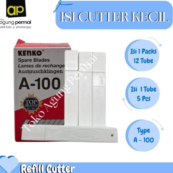 

Premium !! isi Cutter / Refill Cutter / Cutter Blade Kenko A-100 Kecil HARGA UNTUK 3TUBE