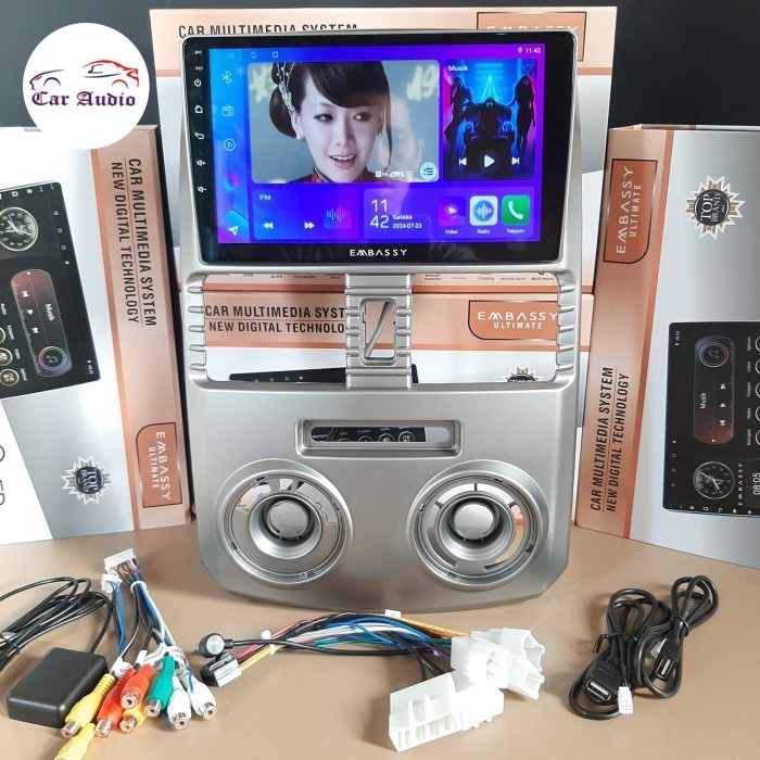 HEAD UNIT ANDROID EMBASSY RUSH / TERIOS ANDROID AUTO CAR PLAY ANDROID 9 INCH EMBASSY ULTIMATE