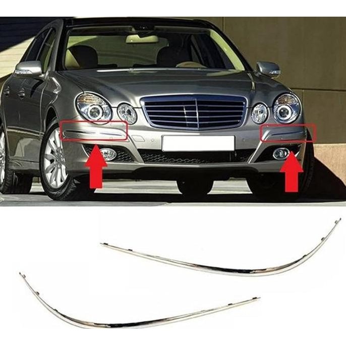 Lis Chrome Bemper Depan Mecedes Benz W211 2007 2009 Facelift