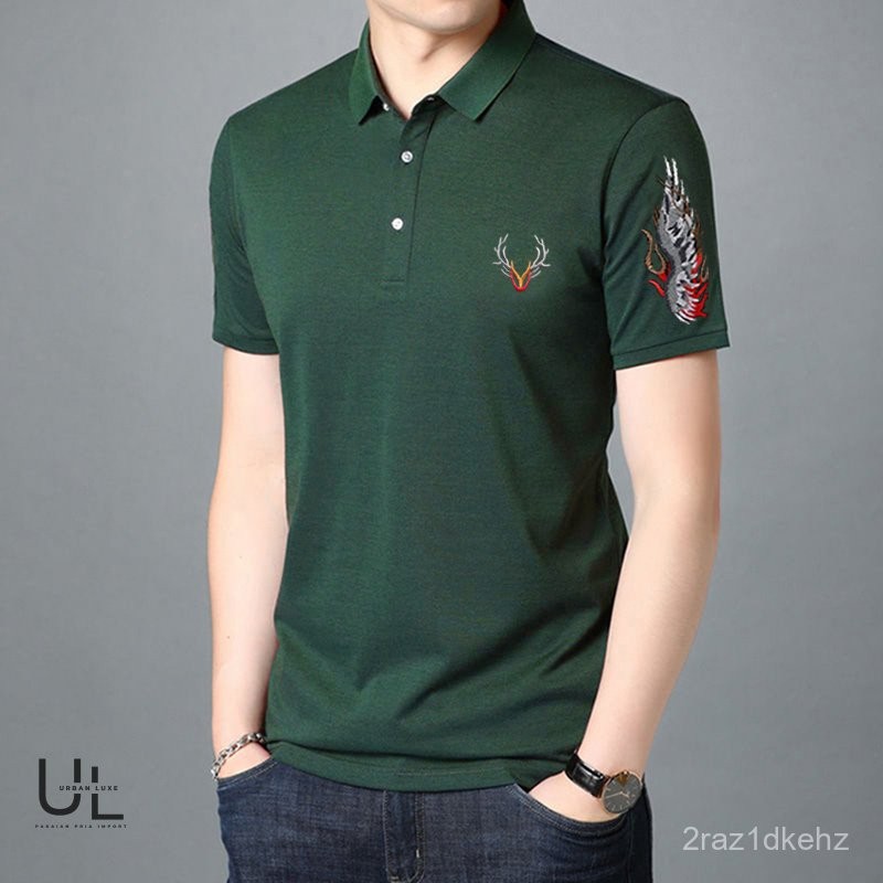 Kaos Polo Cotton Short Sleeve Men's Casual Jacket