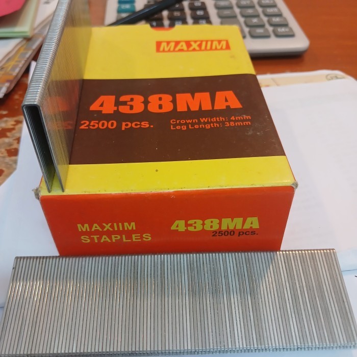 

isi staples tembak 438k maxiim.paku tembak 438MA isi 2500 pcs.438k