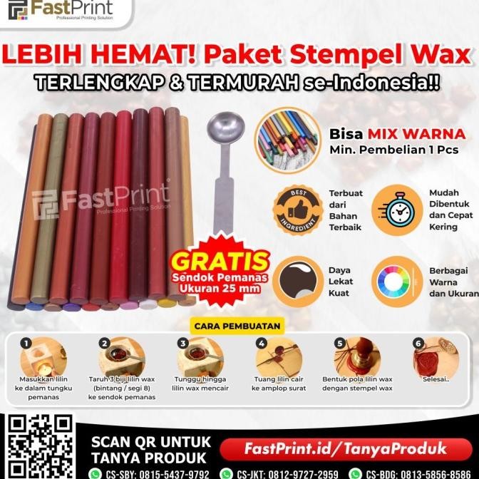 

Baru Paket Murah Seal Wax Stempel Lilin Segel Batang Stamp Sealing Spoon
