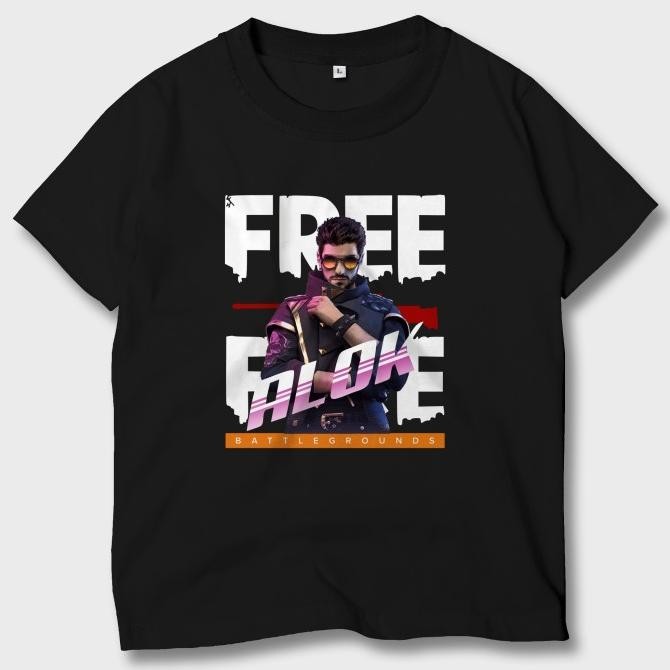 BAJU KAOS ANAK GAME FREE FIRE ALOK FF ATASAN ANAK FF-01 A