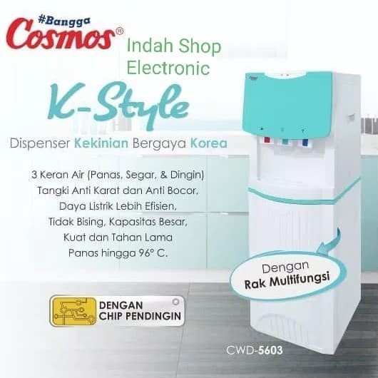 Cuci Gudang Dispenser Cosmos Cwd 5603 Galon Atas 3Kran /Cosmos Dispenser Tinggi