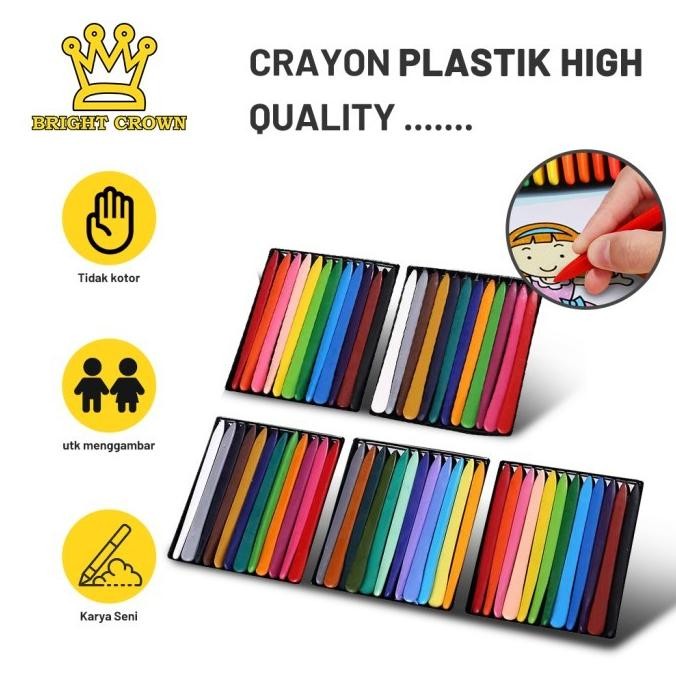 

BRIGHT CROWN CRAYON MAGIC ANTI KOTOR ISI 12/24/36PCS CRAYON ANAK