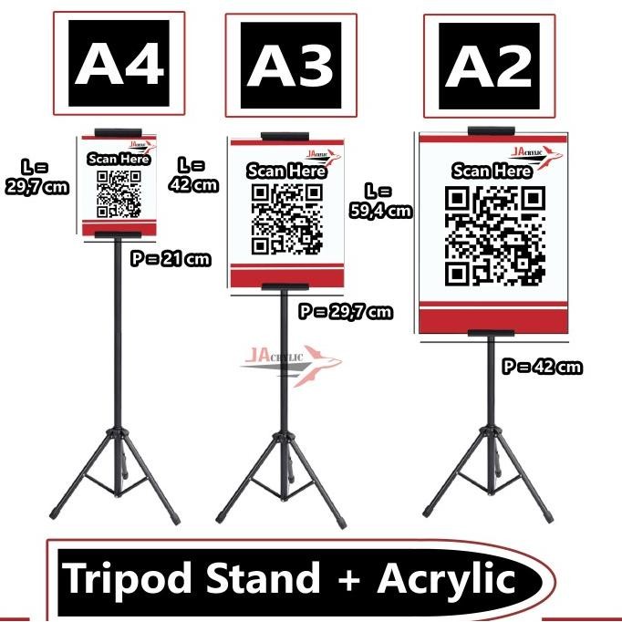 Tripod Banner / Tripod Stand Display / Tiang Barcode Peduli Lindungi