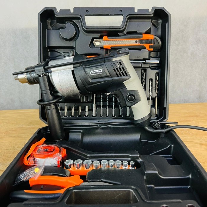 Bor Listrik 13mm Fullset bor tembok beton besi kayu jld 8013