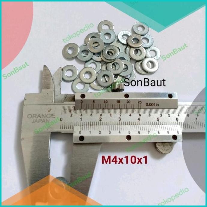 Ring Plat 7 m4 Washer 4mm 100pcs 07D35Z4 unik