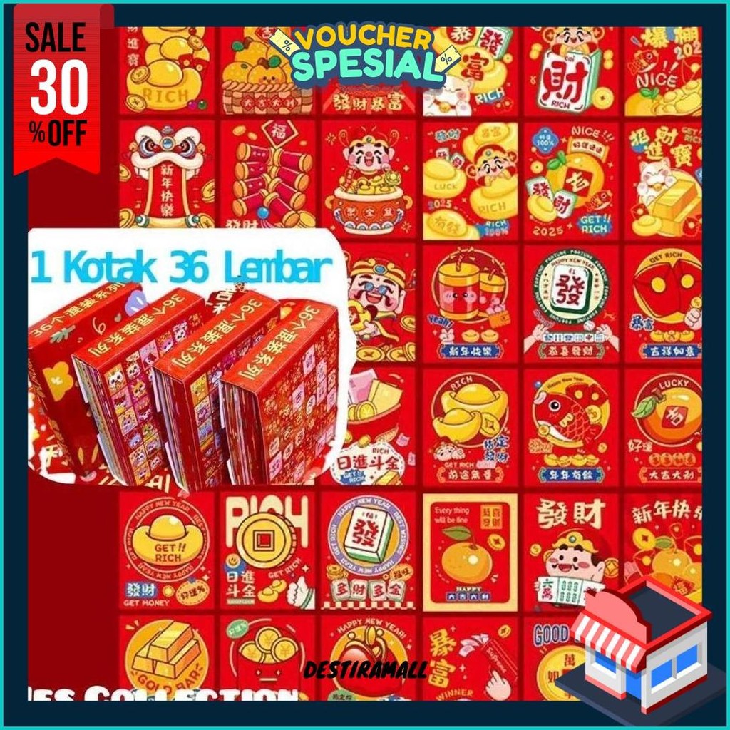 

Angpao Imlek Medium Isi 36 / Hong Bao Kartun Mix Bahan Artpaper Limited Edition Cod