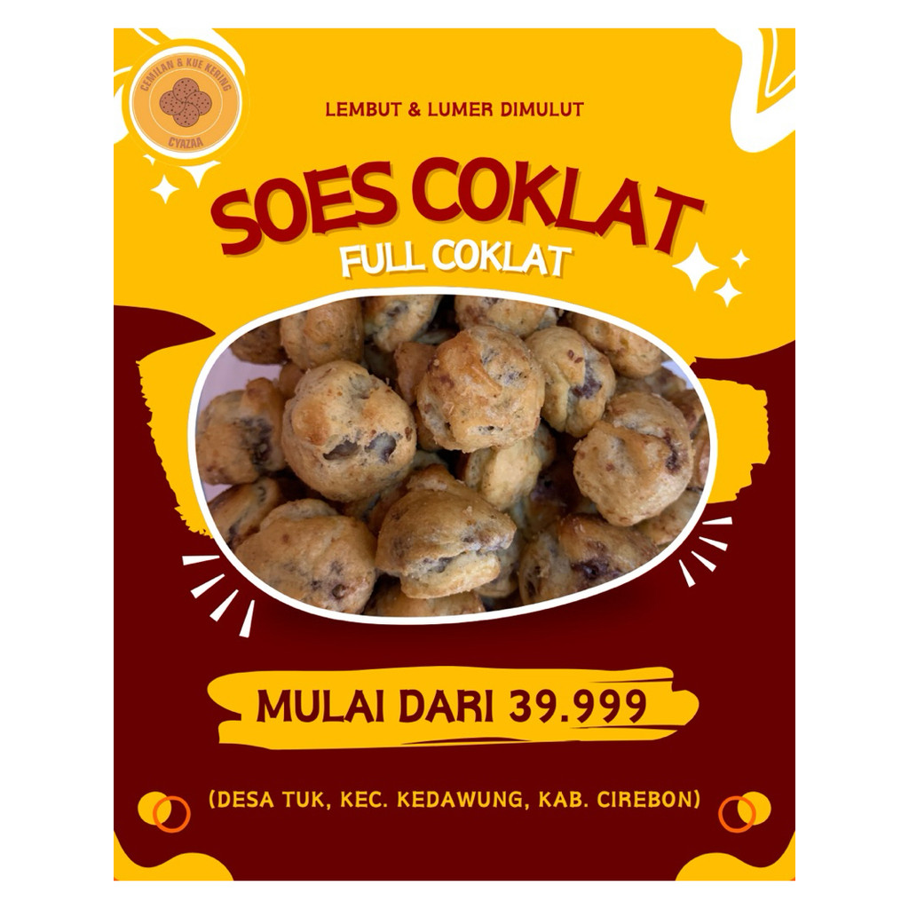 

Soes Coklat/ 1 kg / 500 gram / Full coklattttt