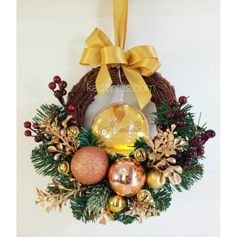 

PROMO PERSONALISED GOLDEN CHRISTMAS WREATH- CHRISTMAS HAMPER