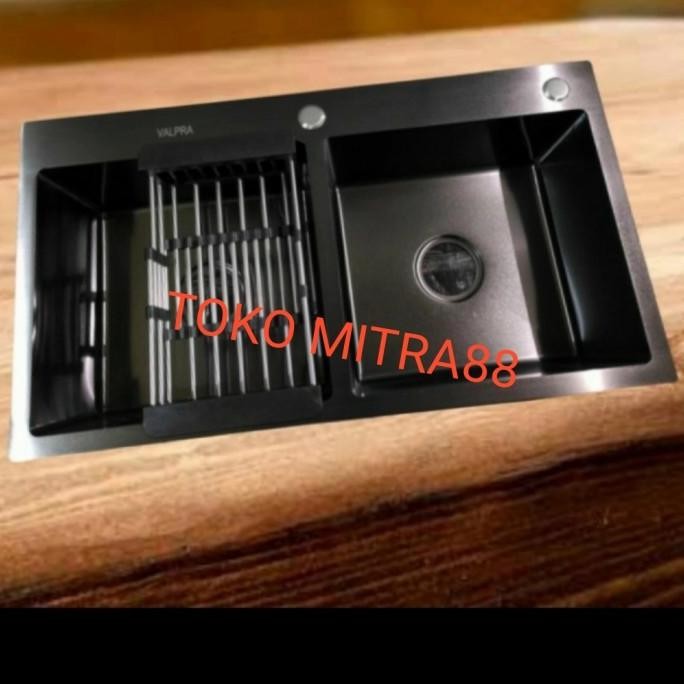 

PROMO KITCHEN SINK VALPRA 8245 BLACK BAK CUCI PIRING 2 LOBANG BESAR