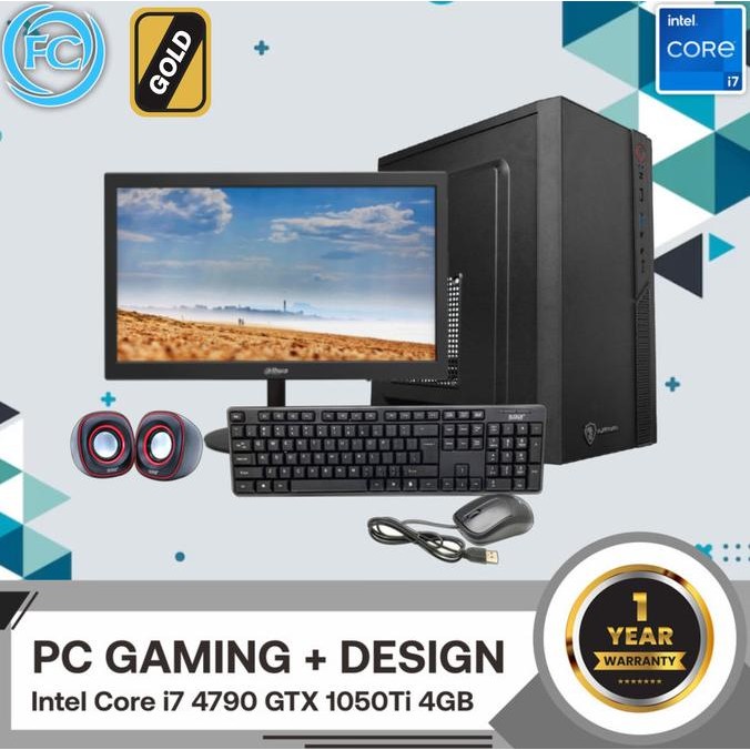 

PROMO PC DESIGN + GAMING I7 RAM 8GB GTX1050TI 4GB SIAP PAKAI INCLUDE MONITOR