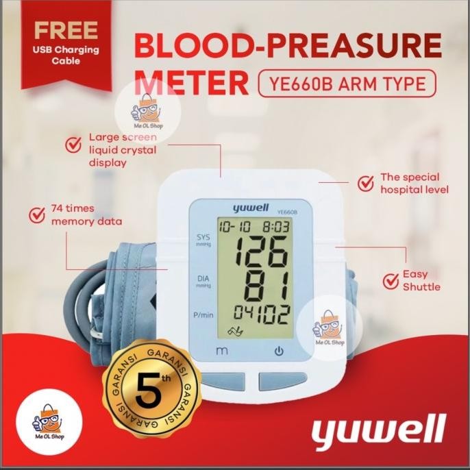 Yuwell Tensimeter Digital Ye660B Tensimeter Yuwell Garansi 5 Tahun Original Terlaris