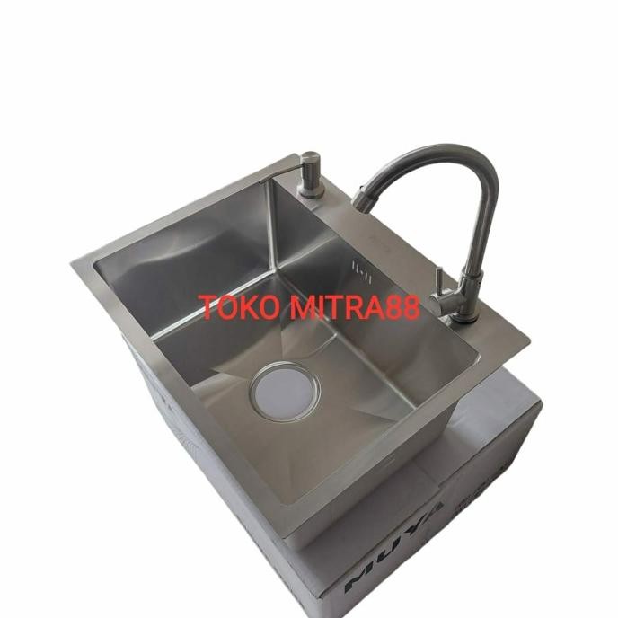 

PROMO PAKET LENGKAP KITCHEN SINK MUYA 5040 STAINLESS KOMPLIT SET