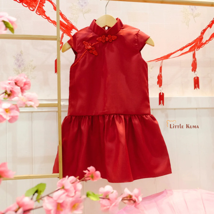 Cheongsam Dress Baju Merah Anak Perempuan Dress Imlek Baju Imlek