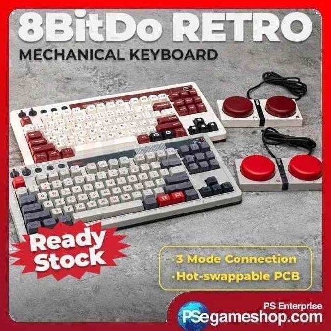 

PROMO 8BITDO RETRO WIRELESS 87 KEYS HOTSWAPPABLE MECHANICAL KEYBOARD