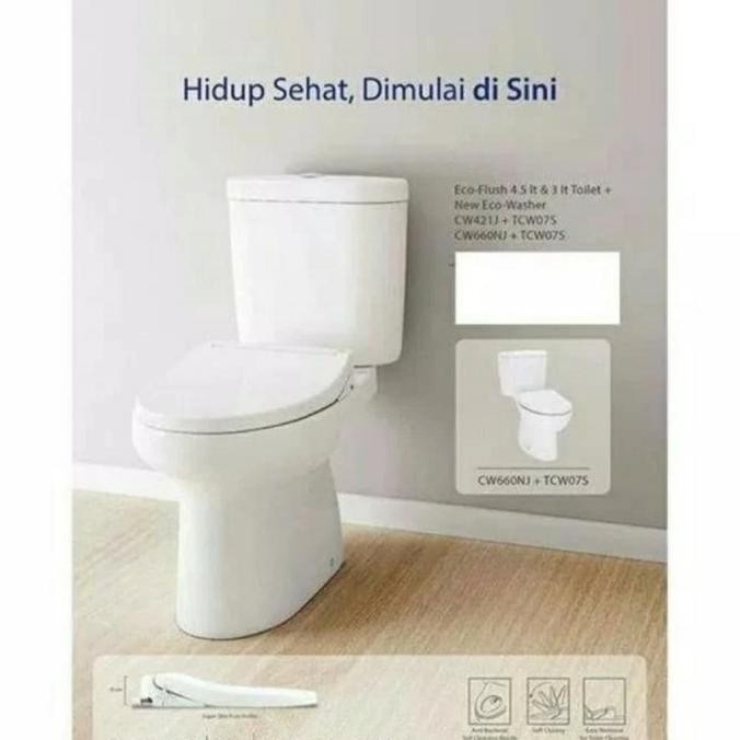 

PROMO CLOSET TOTO CW 421 KOMPLIT SET TANKI TOTO TUTUP ECO WASHER