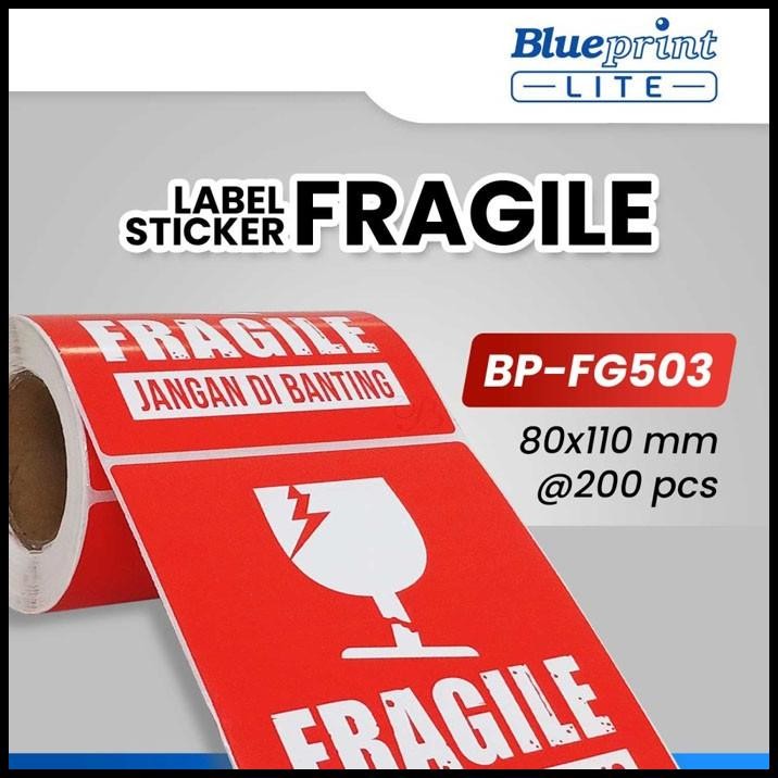 

Blueprint Lite BP-FG503 BP-FG505 Label Sticker Fragile Jangan dibanting 80x110 mm isi 200 Pcs