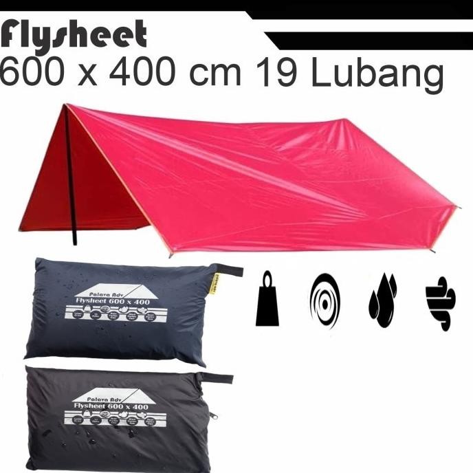 flysheet tenda 6 x 4 m