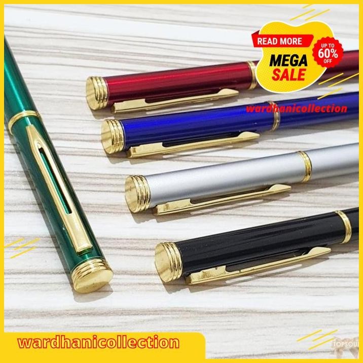 

HITAM PULPEN 3 KANCING EMAS / PENA BESI METAL GIFT SOUVENIR PEN GOLD BEST QUALITY !