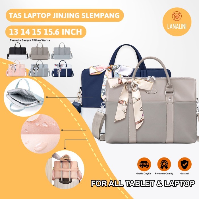 Tas Jinjing Kerja Kuliah Laptop Macbook Tablet 13 14 15 16 inch Wanita