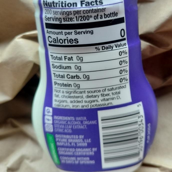 

Pyure Organic Liquid Stevia Leaf Sweetener 53 mL ORI USA