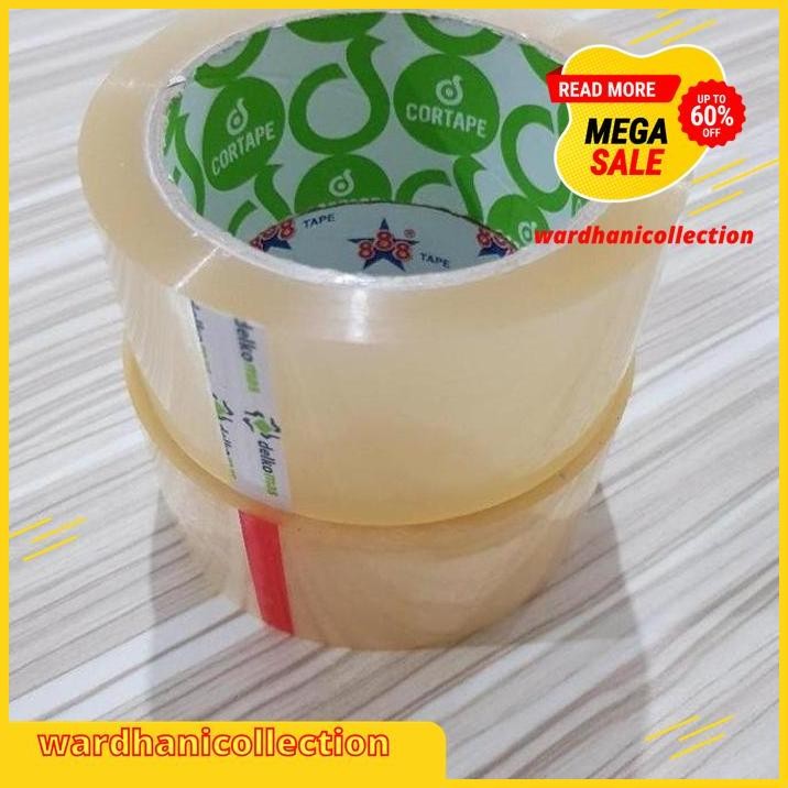 

LAKBAN BENING / OPP TAPE 2 INCH ASLI 48 MM X 90 YARD MURAH TRANSPARANT EKSLUSIF !