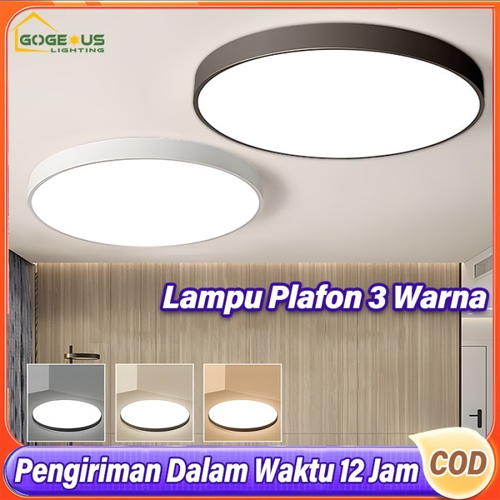 CODLampu Plafon Minimalis Modern Lorong Dekorasi Bulat Pvc 12/18/24/36 Watt 3 Warna Kecerahan Yang
