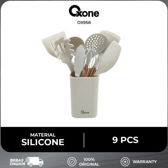 Oxone OX958 Spatula Silicone Kitchen Tools  9 Pcs JS