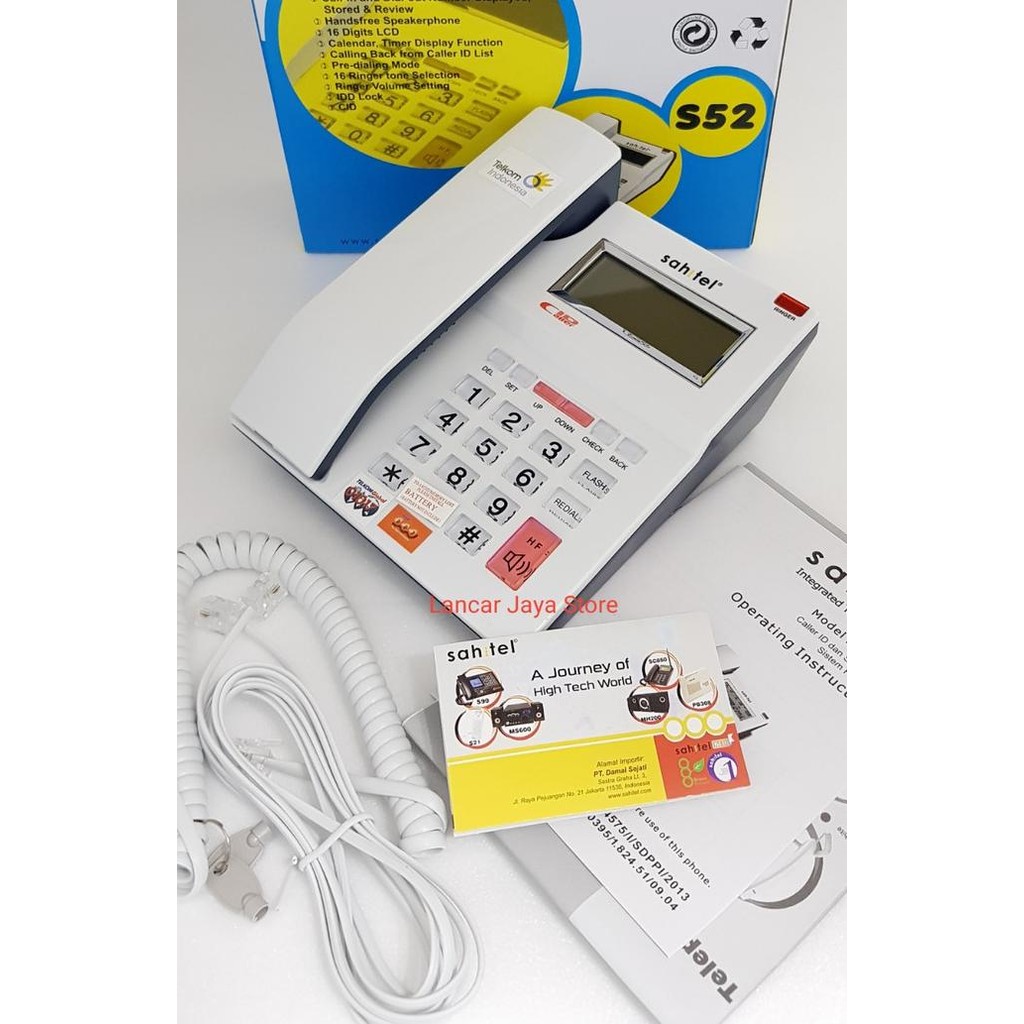 telepon Kabel Rumah/Kantor Sahitel S-52 Putih
