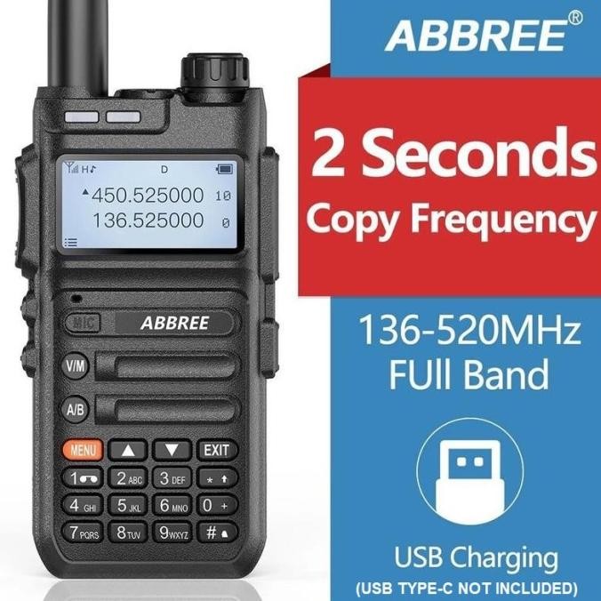 HT ABBREE AR-F5 Walkie Talkie Full Band 128CH Wireless Copy Frequency