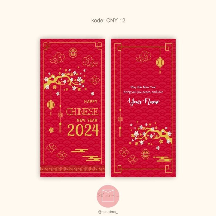 

Imlek BAGUS!!! 12pcs Angpao Imlek Custom Nama / 2024 Chinese New Year - 12 Limited