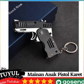 mainan karet gelang anak foldable rubber band gun !!