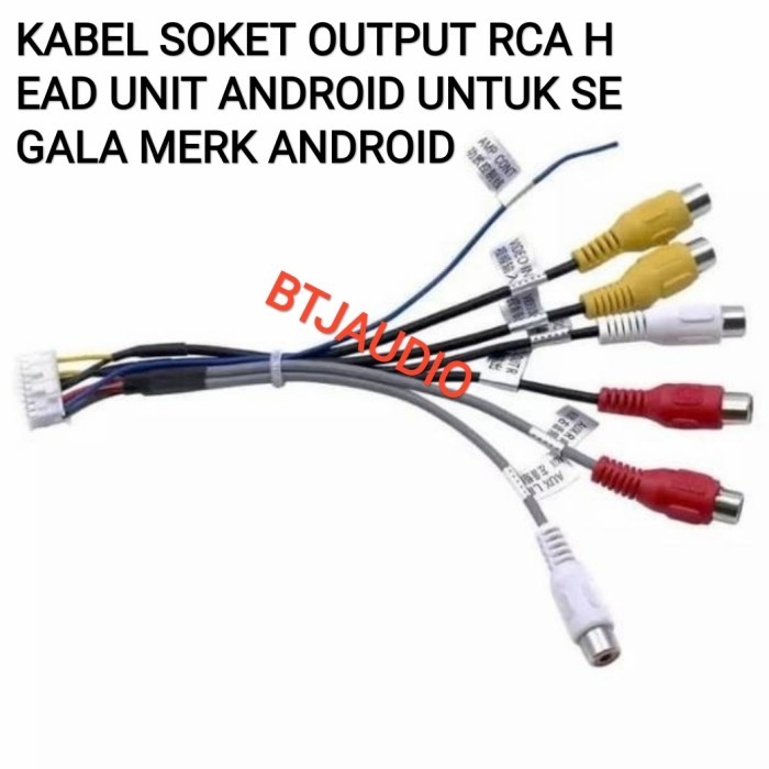 SOKET OUTPUT RCA HEAD UNIT ANDROID UNIVERSAL UNTUK SEGALA MERK ANDROID